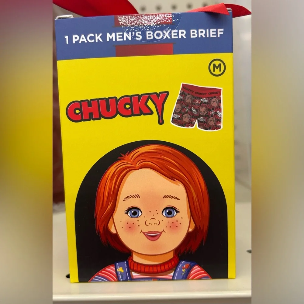 Chucky Themed Men’ s Boxer briefs Red and Black MED - Picture 4 of 5